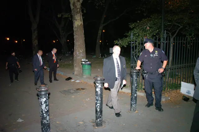 Police respond to a shoot in East Harlem on Saturday